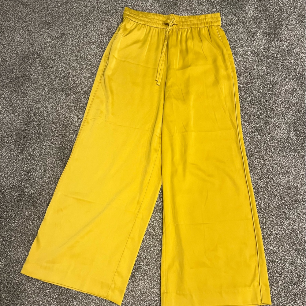 Zara Mustard Elastic Waist Pants